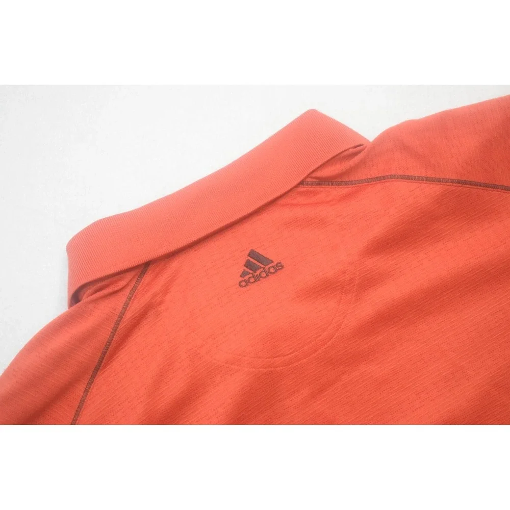 Adidas Golf Polo ClimaCool Performance Short Sleeve Orange Mens Size 2XL XXL